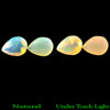 0.62 Ct. Pair Natural Gem Rainbow Color Play Of Colour Opal Pear Shape