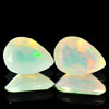 0.64 Ct. Pair Natural Multi-Color Play Of Colour Opal Pear Shape Unheated 0.64 Ct. Pair Natural Multi-Color Play Of Colour Opal Pear Shape Unheated
