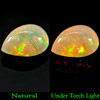 Pear Cabochon 13.17 Ct. Natural Rainbow Play Of Colour Opal Ethiopia