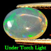 Unheated Natural Gem 0.68 Ct. Oval Cabochon Multi - Color Play Of Colour Opal Unheated Natural Gem 0.68 Ct. Oval Cabochon Multi - Color Play Of Colour Opal