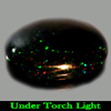 Natural Gem Oval Cabochon 1.91 Ct. Play Of Color Rainbow Fire Red Black Opal