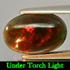 Natural Gem Oval Cabochon 1.30 Ct. Play Of Color Rainbow Fire Red Black Opal