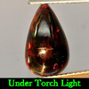 Fire Red Black Opal 1.68 Ct. Natural Gemstone Pear Cabochon Shape 13.1 x 7.9 Mm.