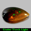 Fire Red Black Opal 1.21 Ct. Pear Cabochon Shape 11.8 x 7.2 Mm. Natural Gemstone