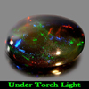 Fire Red Black Opal 2.07 Ct. Oval Cabochon Shape 11.5 x 8.7 Mm. Natural Gemstone