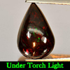 Fire Red Black Opal 2.69 Ct. Pear Cabochon Shape 13.1 x 8.8 Mm. Natural Gemstone