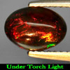 Oval Cabochon Natural Play Of Color Rainbow Fire Red Black Opal 0.83 Ct.