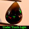 1.99 Ct. Pear Cabochon Natural Gem Play Of Color Rainbow Fire Red Black Opal
