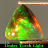 0.95 Ct. Trilliant Cabochon Natural Play Of Color Rainbow Fire Red Black Opal
