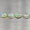Natural Multi-Color Play Of Colour Opal 2.96 Ct. 4 Pcs Oval Cab  8 x 6.2 Mm