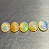 Natural Multi-Color Play Of Colour Opal 3.51 Ct. 5 Pcs Oval Cab Shape 7.8 x 6 Mm