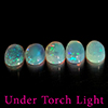 Natural Multi Color Opal 1.53 Ct. 5 Pcs Oval Cabochon Shape 6.1 x 4.1 Mm Gems