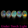 Natural Multi Color Opal 1.58 Ct. 5 Pcs Oval Cabochon Shape 6 x 4 Mm Gems