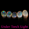 Natural Multi Color Opal 1.33 Ct. 5 Pcs Oval Cabochon Shape 6.1 x 4.2 Mm Gems