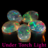 Natural Multi Color Opal 1.43 Ct. 5 Pcs Oval Cabochon Shape 6.1 x 4.2 Mm Gems