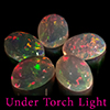 Natural Multi Color Opal 1.45 Ct. 5 Pcs Oval Cabochon Shape 6.1 x 4.1 Mm Gems