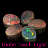 Natural Multi Color Opal 1.46 Ct. 5 Pcs Oval Cabochon Shape 6 x 4.1 Mm Gemstones