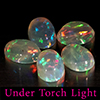 Natural Multi Color Opal 1.53 Ct. 5 Pcs Oval Cabochon Shape 6.1 x 4.1 Mm Gems