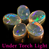 Natural Multi Color Opal 1.39 Ct. 5 Pcs Oval Cabochon Shape 6 x 4.2 Mm Gems