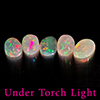 Natural Multi Color Opal 1.33 Ct. 5 Pcs Oval Cabochon Shape 6 x 4.1 Mm Gems
