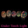 Natural Multi Color Opal 1.35 Ct. 5 Pcs Oval Cabochon Shape 6.1 x 4.2 Mm Gems