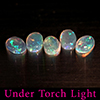 Natural Multi Color Opal 1.29 Ct. 5 Pcs Oval Cabochon Shape 6 x 4.2 Mm Gems