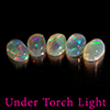 Natural Multi Color Opal 1.67 Ct. 5 Pcs Oval Cabochon Shape 6 x 4.1 Mm Gems