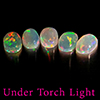 Natural Multi Color Opal 1.33 Ct. 5 Pcs Oval Cabochon Shape 6.1 x 4.2 Mm Gems