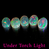 Natural Multi Color Opal 1.53 Ct. 5 Pcs Oval Cabochon Shape 6.2 x 4.2 Mm Gems