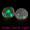 Natural Multi Color Opal 1.30 Ct. 2 Pcs Round Cabochon Shape 6.9 Mm Gemstones Natural Multi Color Opal 1.30 Ct. 2 Pcs Round Cabochon Shape 6.9 Mm Gemstones