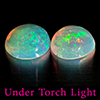 Natural Multi Color Opal 1.42 Ct. 2 Pcs Round Cabochon Shape 7.1 Mm Gemstones From Ethiopia