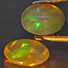 Natural Multi-Color Play Of Colour Opal 1.16 Ct. 2 Pcs Oval Cabochon Shape 7 x 5.1 Mm Gemstones Natural Multi-Color Play Of Colour Opal 1.16 Ct. 2 Pcs Oval Cabochon Shape 7 x 5.1 Mm Gemstones