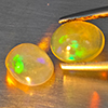 Natural Multi-Color Play Of Colour Opal 1.48 Ct. 2 Pcs Oval Cabochon Shape 7.4 x 5.6 Mm Gemstones Natural Multi-Color Play Of Colour Opal 1.48 Ct. 2 Pcs Oval Cabochon Shape 7.4 x 5.6 Mm Gemstones