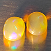 Natural Multi Color Play Of Colour Opal 1.80 Ct. 2 Pcs Oval Cabochon Shape Gemstones From Ethiopia