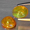 Natural Multi Color Play Of Colour Opal 1.12 Ct. 2 Pcs Oval Cabochon Shape Gemstones From Ethiopia