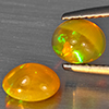Natural Multi Color Play Of Colour Opal 1.24 Ct. 2 Pcs Oval Cabochon Shape Gemstones From Ethiopia