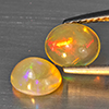 Natural Multi Color Play Of Colour Opal 1.16 Ct. 2 Pcs Oval Cabochon Shape Gemstones From Ethiopia