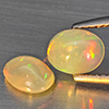 Natural Multi Color Play Of Colour Opal 0.88 Ct. 2 Pcs Oval Cabochon Shape Gemstones From Ethiopia