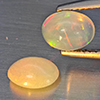 Natural Multi Color Play Of Colour Opal 1.21 Ct. 2 Pcs Oval Cabochon Shape Gemstones From Ethiopia
