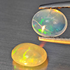 Natural Multi Color Play Of Colour Opal 1.24 Ct. 2 Pcs Oval Cabochon Shape Gemstones From Ethiopia
