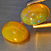 Natural Multi Color Play Of Colour Opal 1.34 Ct. 2 Pcs Oval Cabochon Shape Gemstones From Ethiopia