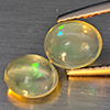 Natural Multi Color Play Of Colour Opal 1.40 Ct. 2 Pcs Oval Cabochon Shape Gemstones From Ethiopia