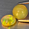 Natural Multi Color Play Of Colour Opal 1.04 Ct. 2 Pcs Round Cabochon Shape 5.9 Mm Gemstones