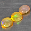 Natural Multi Color Play Of Colour Opal 1.10 Ct. 3 Pcs Round Cabochon Shape 5.5 Mm Gemstones