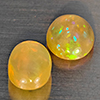 Natural Multi Color Opal 1.60 Ct. 2 Pcs Oval Cabochon Shape 8.1 x 5.5 Mm Gemstones From Ethiopia