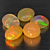 Natural Multi Color Opal 3.11 Ct. 5 Pcs Oval Cabochon Shape 6.7 x 5.5 Mm Gemstones From Ethiopia
