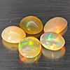 Natural Multi Color Opal 2.49 Ct. 5 Pcs Oval Cabochon Shape 7.8 x 5.5 Mm Gemstones From Ethiopia