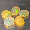 Natural Multi Color Opal 1.69 Ct. 5 Pcs Oval Cabochon Shape 5.7 x 4.8 Mm Gemstones From Ethiopia