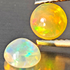 Natural Multi Color Opal 1.17 Ct. 2 Pcs Round Cabochon Shape 5.9 Mm Gemstones From Ethiopia