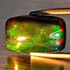 Natural Multi Color Play Of Colour Opal Gemstones 5.53 Ct. Cushion Cabochon Shape 15.1 x 9.3 Mm. Natural Multi Color Play Of Colour Opal Gemstones 5.53 Ct. Cushion Cabochon Shape 15.1 x 9.3 Mm.